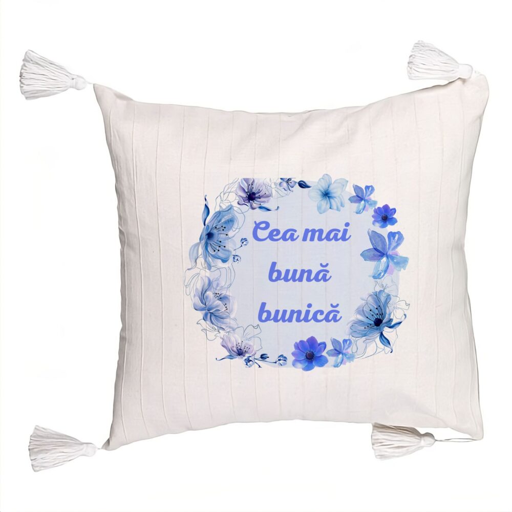 Perna Decorativa cu Franjuri pentru Bunica 15, 45x45 cm, Cu fermoar 5 Perna Decorativa cu Franjuri pentru Bunica 15