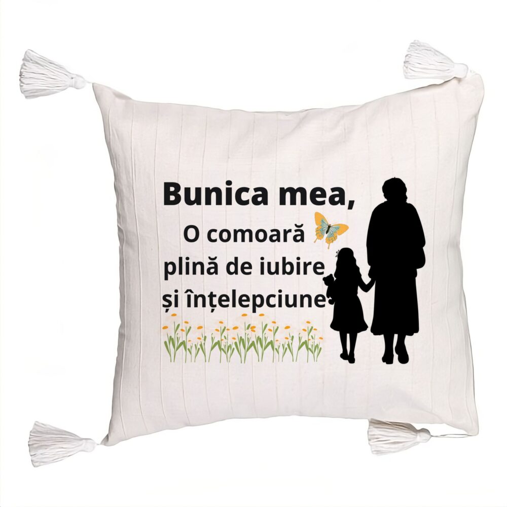 Perna Decorativa cu Franjuri pentru Bunica 18, 45x45 cm, Cu fermoar 5 Perna Decorativa cu Franjuri pentru Bunica 18