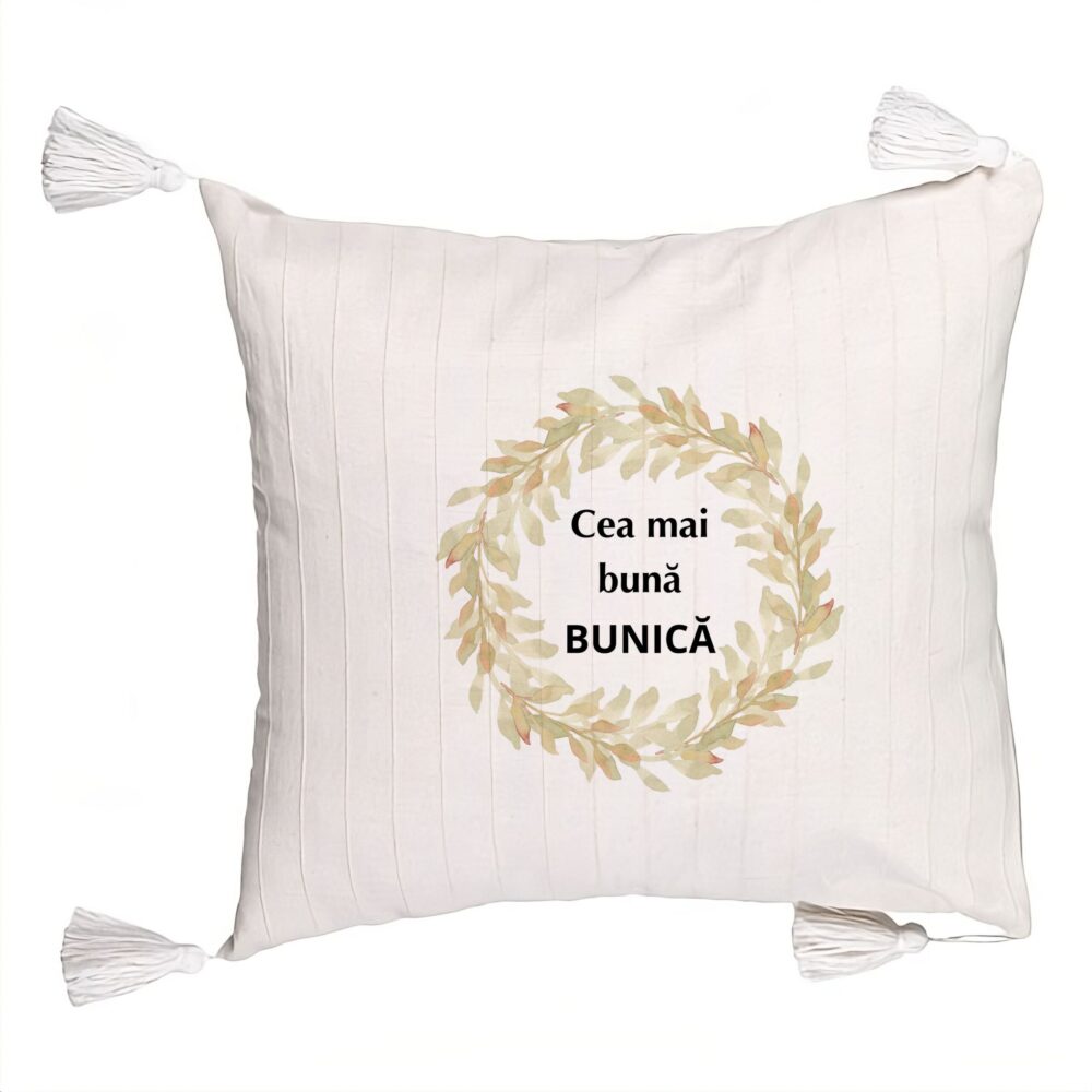 Perna Decorativa cu Franjuri pentru Bunica 4, 45x45 cm, Cu fermoar 5 Perna Decorativa cu Franjuri pentru Bunica 4