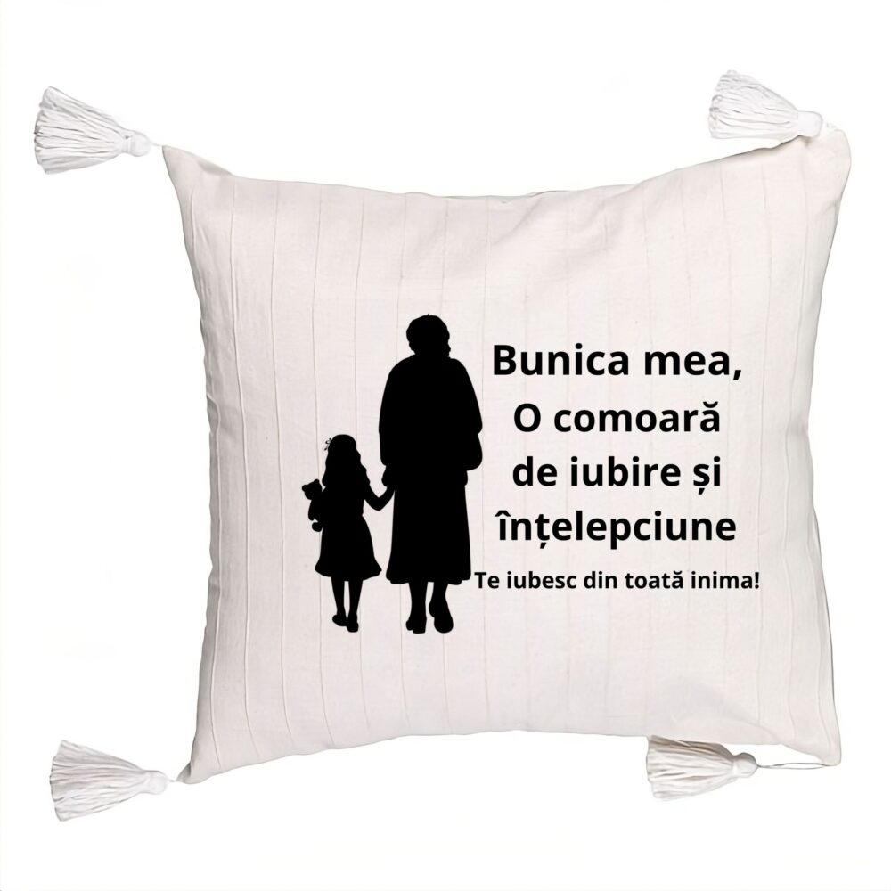 Perna Decorativa cu Franjuri pentru Bunica 8, 45x45 cm, Cu fermoar 5 Perna Decorativa cu Franjuri pentru Bunica 8