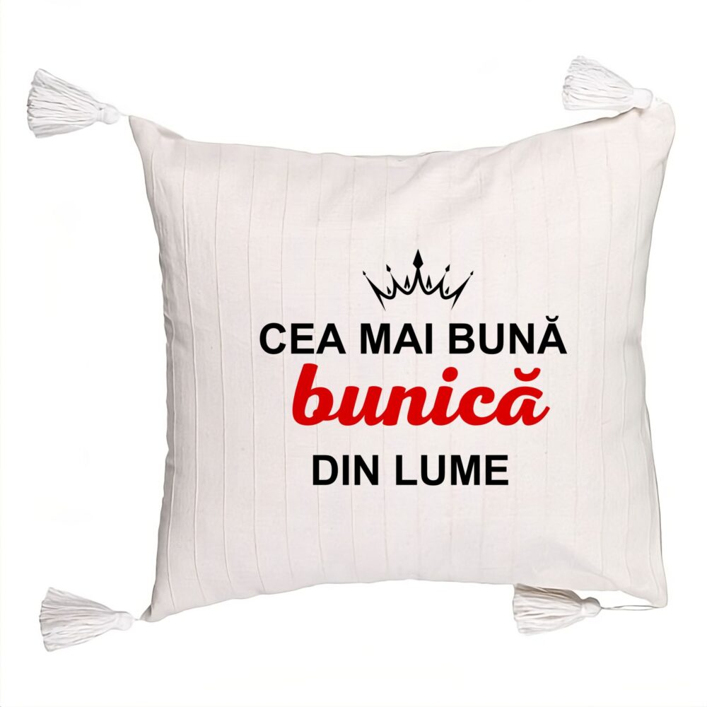 Perna Decorativa cu Franjuri pentru Bunica 9, 45x45 cm, Cu fermoar 5 Perna Decorativa cu Franjuri pentru Bunica 9