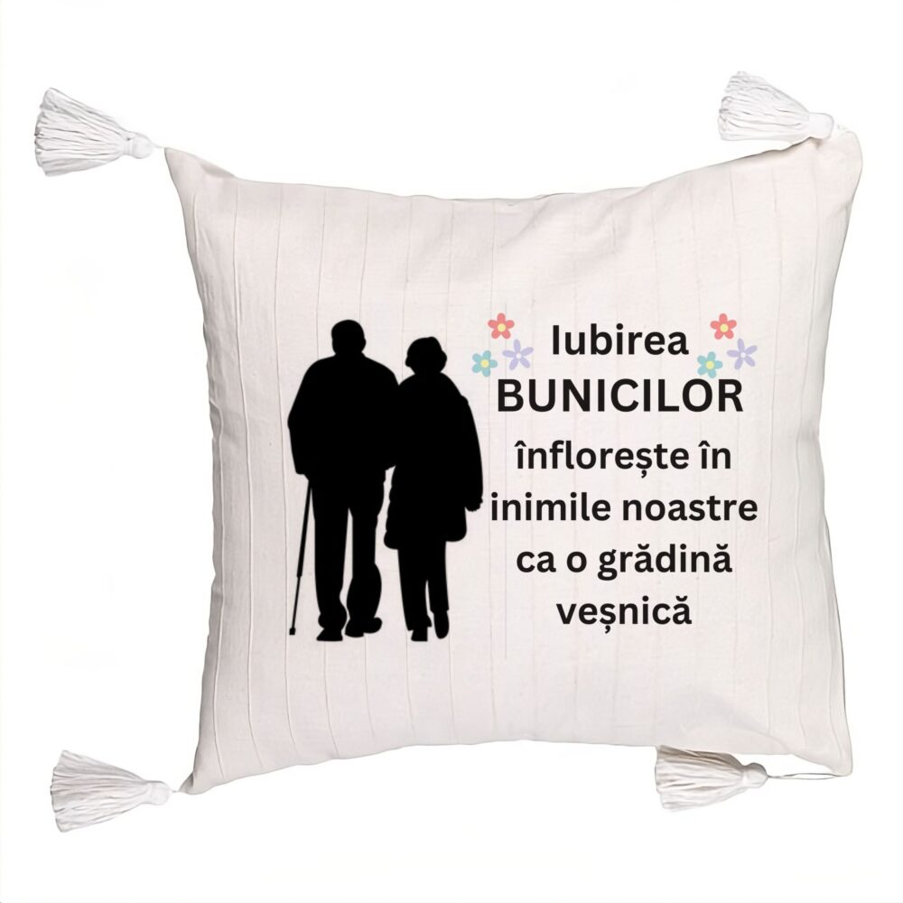 Perna Decorativa cu Franjuri pentru Bunici 1, 45x45 cm, Cu fermoar 5 Perna Decorativa cu Franjuri pentru Bunici 1