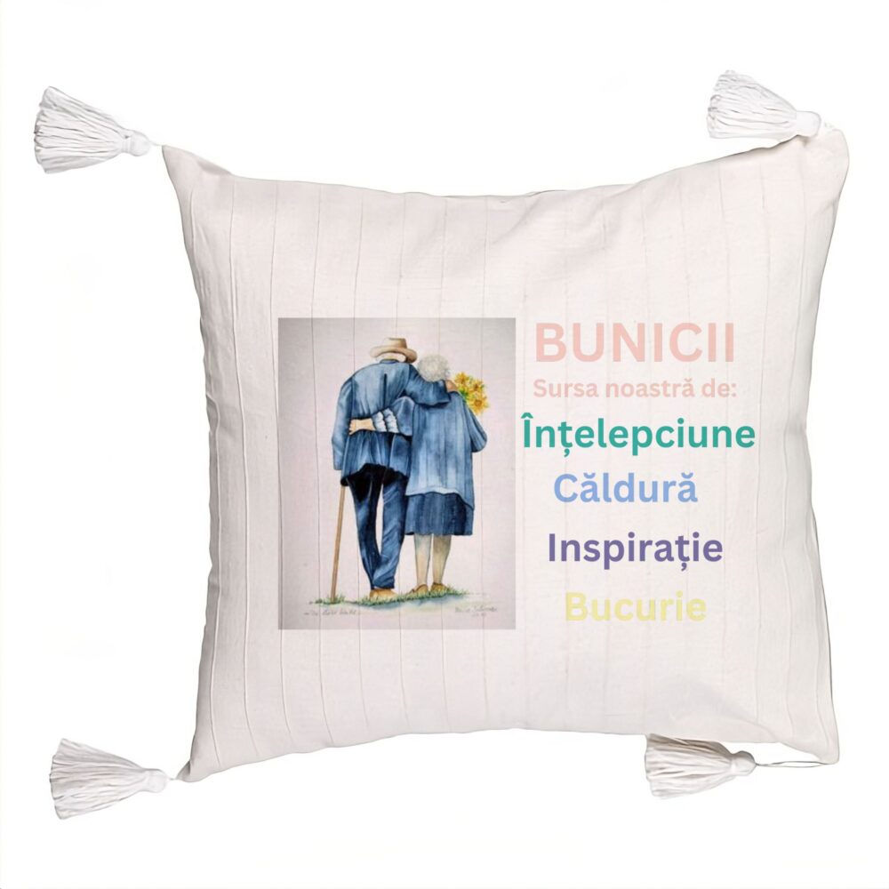 Perna Decorativa cu Franjuri pentru Bunici 8, 45x45 cm, Cu fermoar 5 Perna Decorativa cu Franjuri pentru Bunici 8