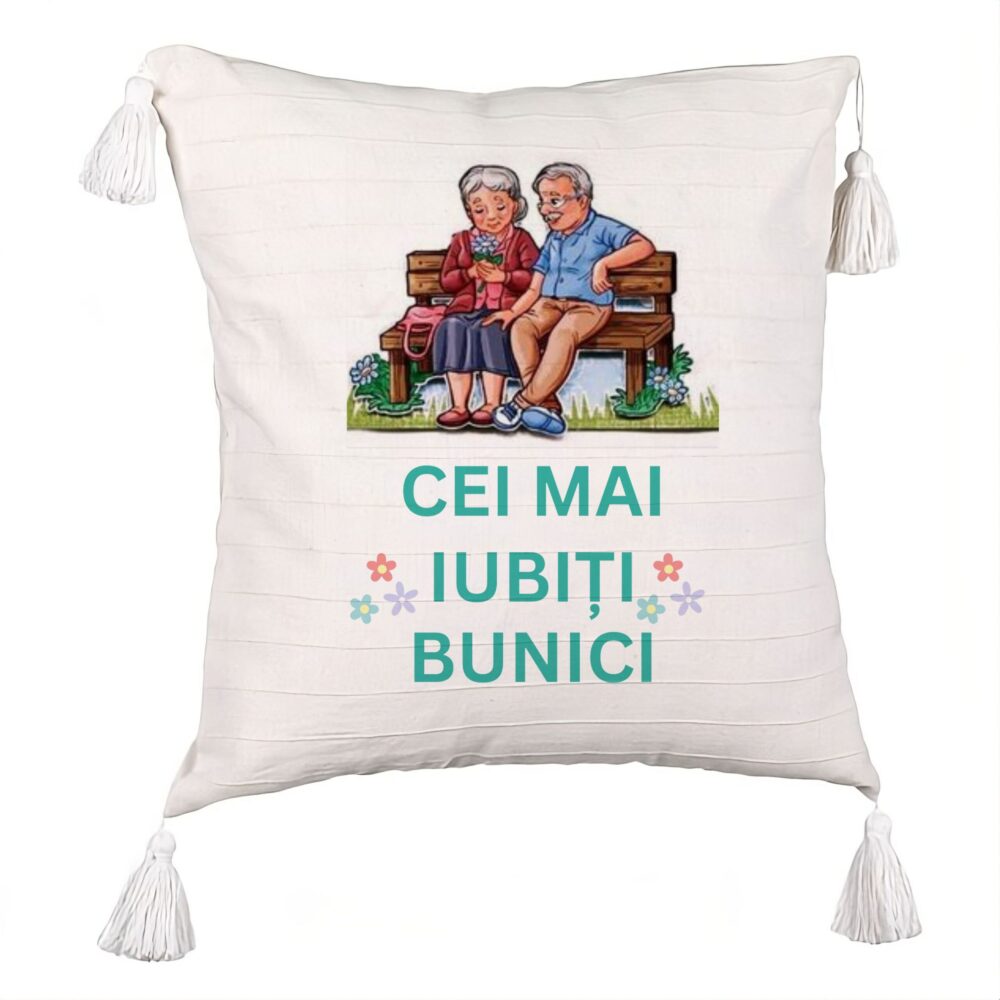 Perna Decorativa cu Franjuri pentru Bunici 9, 45x45 cm, Cu fermoar 5 Perna Decorativa cu Franjuri pentru Bunici 9