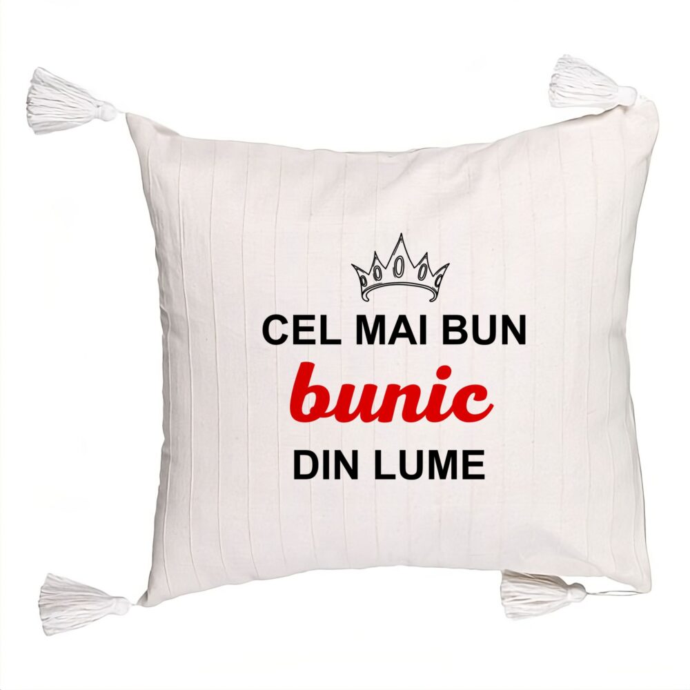 Perna Decorativa cu Franjuri pentru Bunicul 2, 45x45 cm, Cu fermoar 5 Perna Decorativa cu Franjuri pentru Bunicul 2