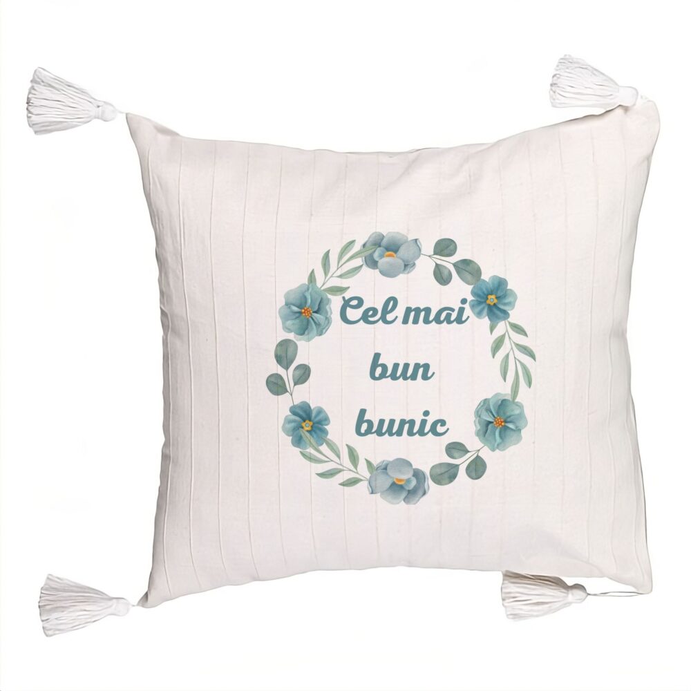 Perna Decorativa cu Franjuri pentru Bunicul 4, 45x45 cm, Cu fermoar 5 Perna Decorativa cu Franjuri pentru Bunicul 4
