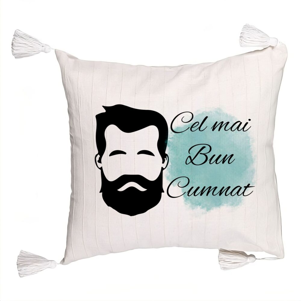 Perna Decorativa cu Franjuri pentru Cumnat 1, 45x45 cm, Cu fermoar 5 Perna Decorativa cu Franjuri pentru Cumnat 1