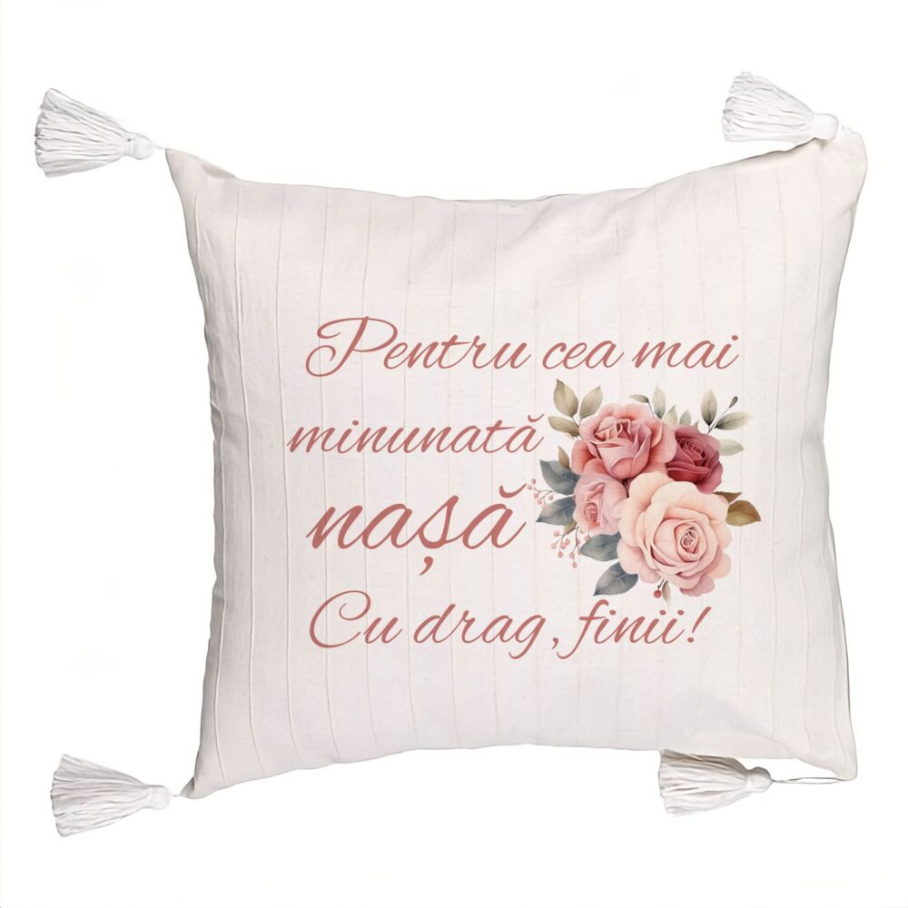 Perna Decorativa cu Franjuri pentru Nasa 1, 45x45 cm, Cu fermoar 5 Perna Decorativa cu Franjuri pentru Nasa 1