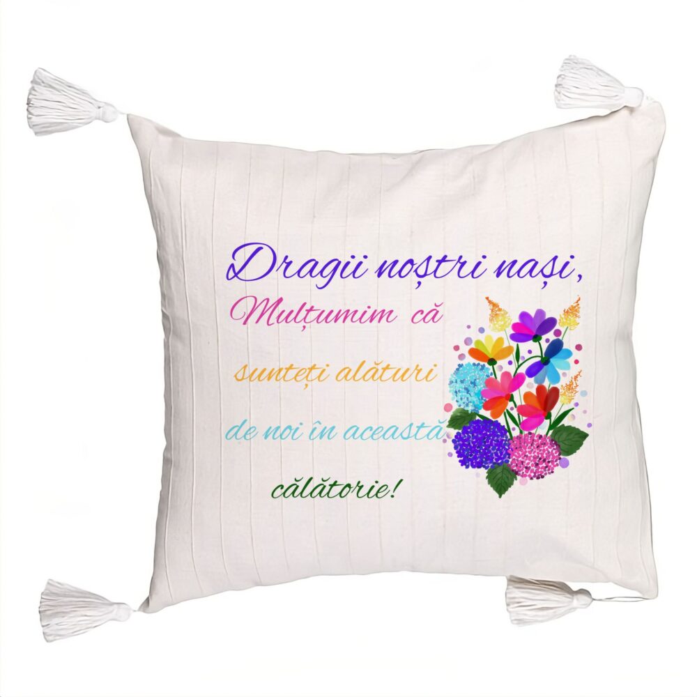 Perna Decorativa cu Franjuri pentru Nasi 2, 45x45 cm, Cu fermoar 5 Perna Decorativa cu Franjuri pentru Nasi 2
