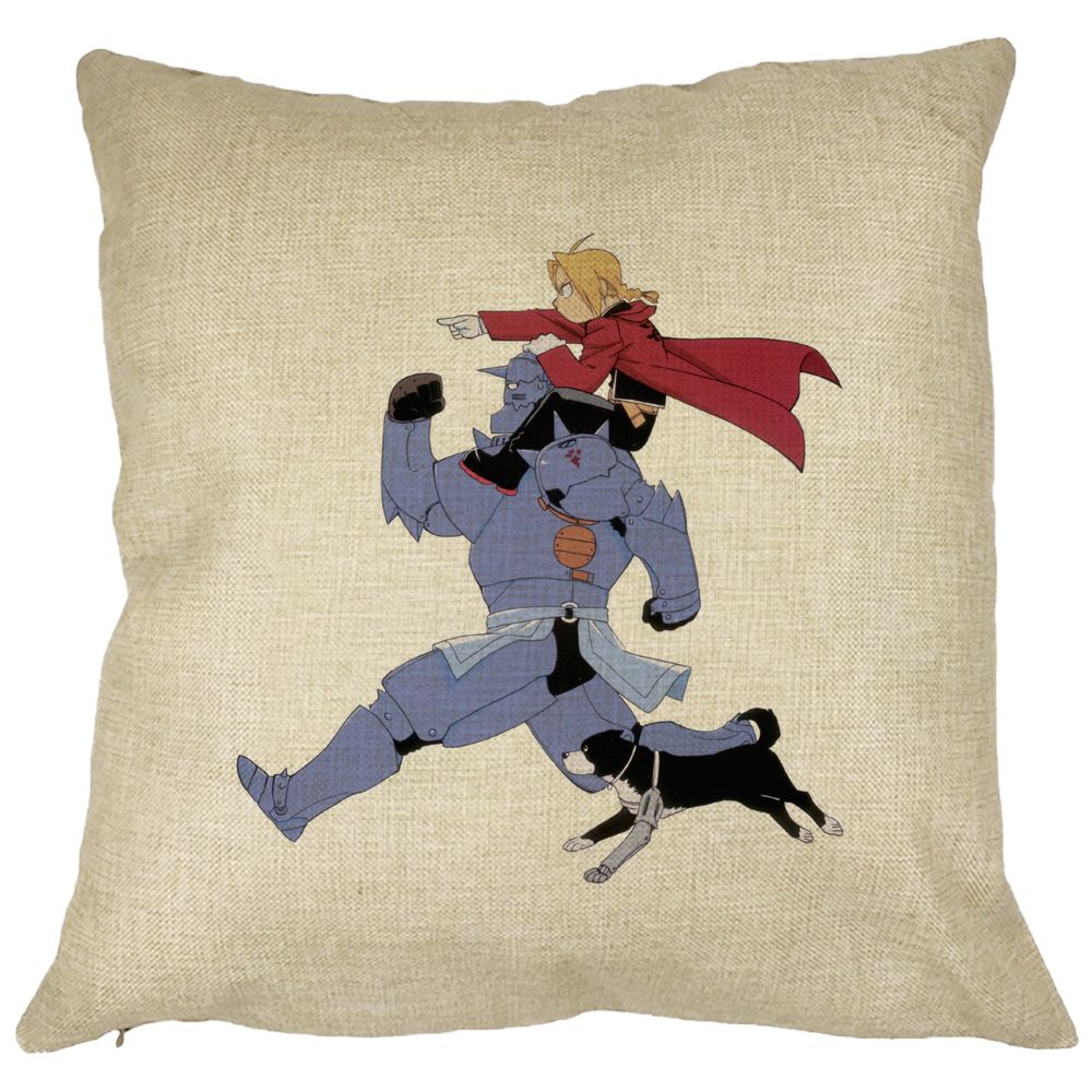 Perna Decorativa cu Full Metal Alchemist 2, 40x40 cm, Husa Detasabila, Burduf 11 Perna Decorativa cu Full Metal Alchemist 2