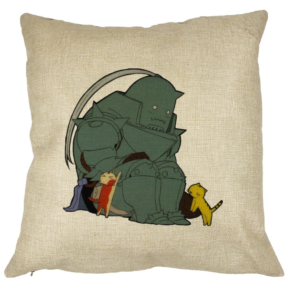Perna Decorativa cu Full Metal Alchemist, 40x40 cm, Husa Detasabila, Burduf 11 Perna Decorativa cu Full Metal Alchemist