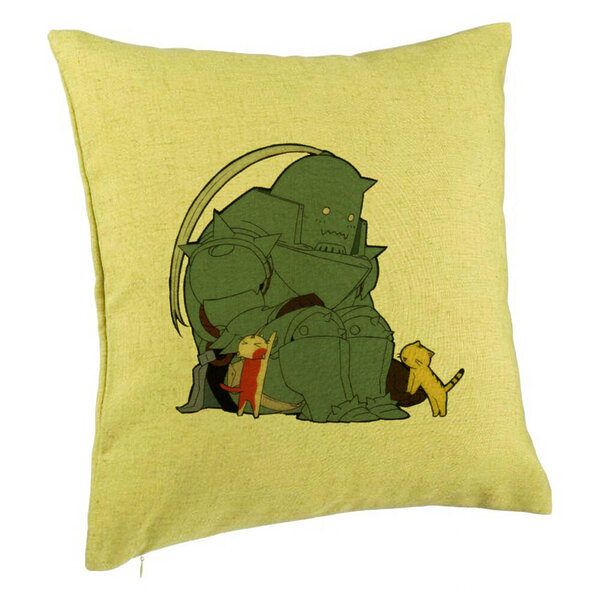 Perna Decorativa cu Full Metal Alchemist, 40x40 cm, Verde, Husa Detasabila, Burduf 5 Perna Decorativa cu Full Metal Alchemist