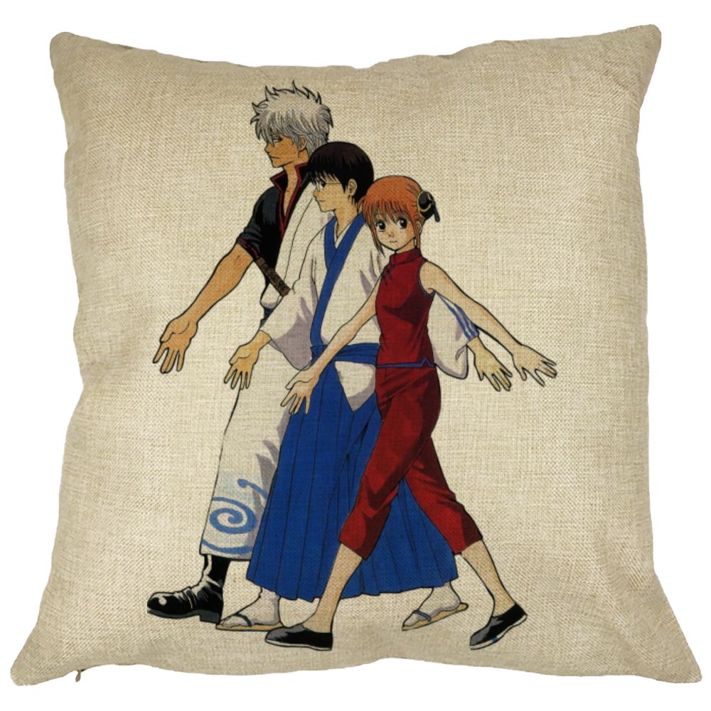 Perna Decorativa cu Gintama, 40x40 cm, Husa Detasabila, Burduf 11 Perna Decorativa cu Gintama