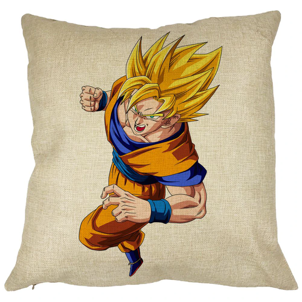 Perna Decorativa cu Goku Angry, 40x40 cm, Husa Detasabila, Burduf 11 Perna Decorativa cu Goku Angry