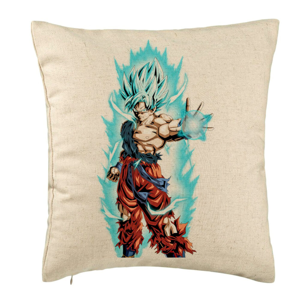 Perna Decorativa cu Goku Vegeta Super Saiya Saiyan Dragon Ball, 40x40 cm, Bej, Husa Detasabila, Burduf 5 Perna Decorativa cu Goku Vegeta Super Saiya Saiyan Dragon Ball