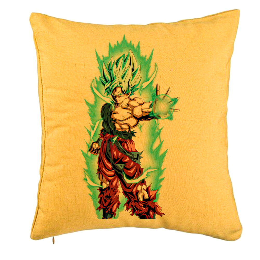 Perna Decorativa cu Goku Vegeta Super Saiya Saiyan Dragon Ball, 40x40 cm, Galben, Husa Detasabila, Burduf 5 Perna Decorativa cu Goku Vegeta Super Saiya Saiyan Dragon Ball