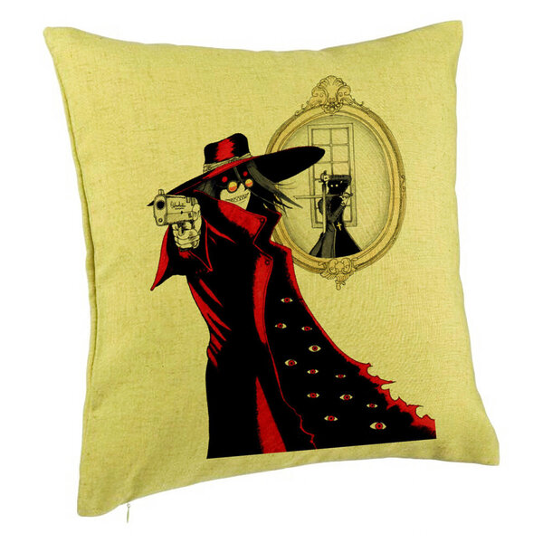 Perna Decorativa cu Hellsing, 40x40 cm, Verde, Husa Detasabila, Burduf 5 Perna Decorativa cu Hellsing