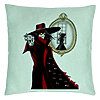 Perna Decorativa cu Hellsing, 40x40 cm, Verde Menta, Husa Detasabila, Burduf 7 Perna Decorativa cu Hellsing