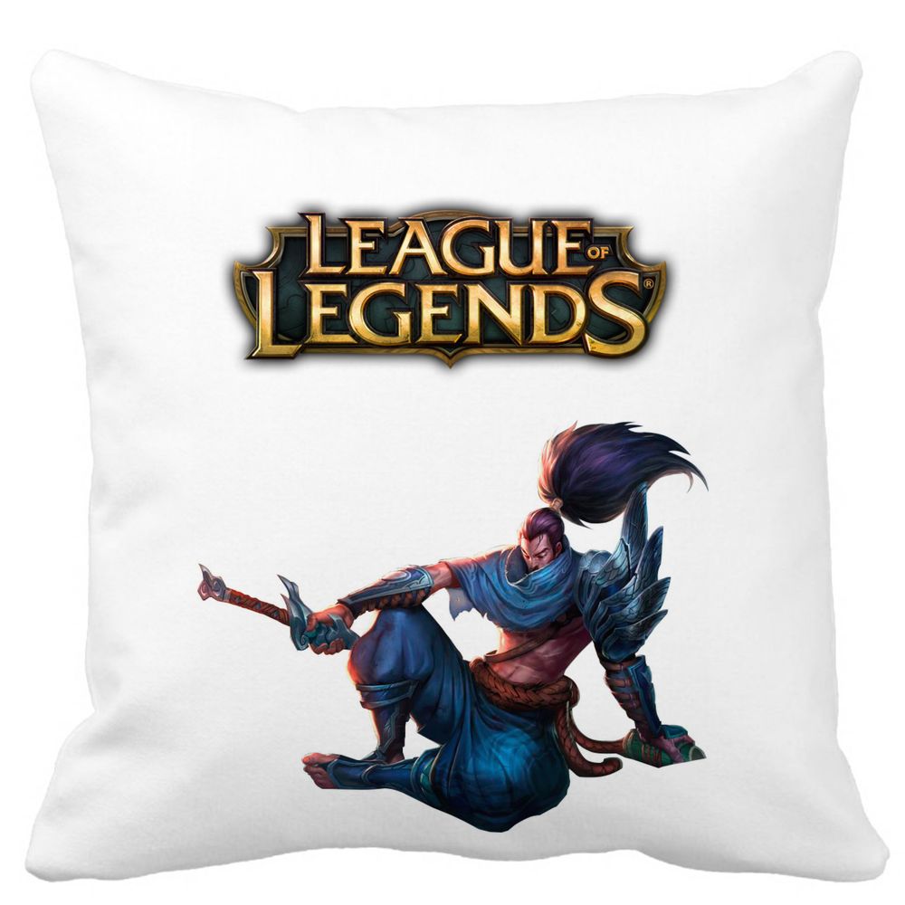 Perna Decorativa cu League of Legends, 40x40 cm, Alba, Mata, Husa Detasabila, Burduf 3 Perna Decorativa cu League of Legends