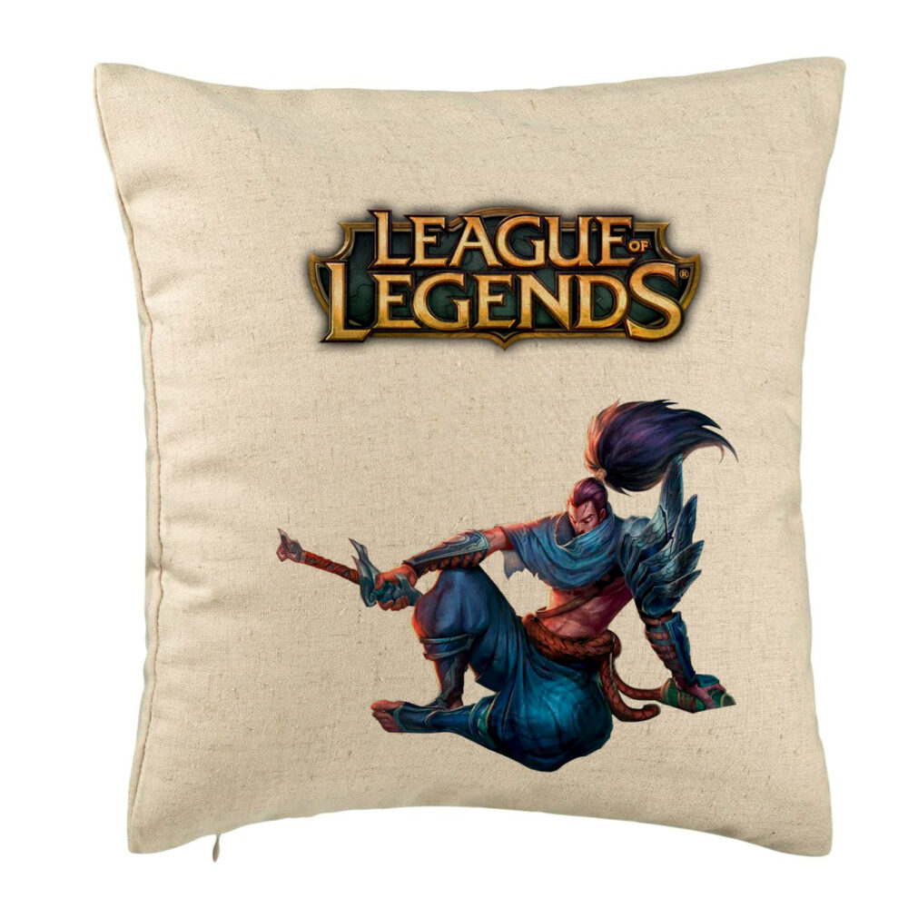 Perna Decorativa cu League of Legends, 40x40 cm, Bej, Husa Detasabila, Burduf 5 Perna Decorativa cu League of Legends