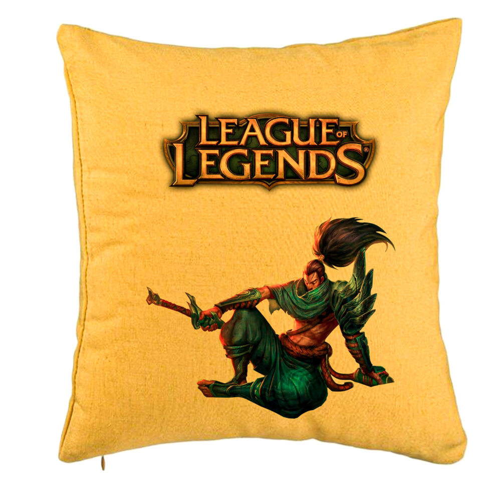 Perna Decorativa cu League of Legends, 40x40 cm, Galben, Husa Detasabila, Burduf 5 Perna Decorativa cu League of Legends