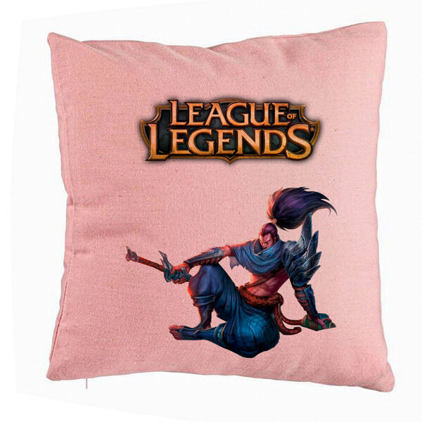 Perna Decorativa cu League of Legends, 40x40 cm, Roz, Husa Detasabila, Burduf 5 Perna Decorativa cu League of Legends