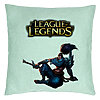 Perna Decorativa cu League of Legends, 40x40 cm, Verde Menta, Husa Detasabila, Burduf 7 Perna Decorativa cu League of Legends