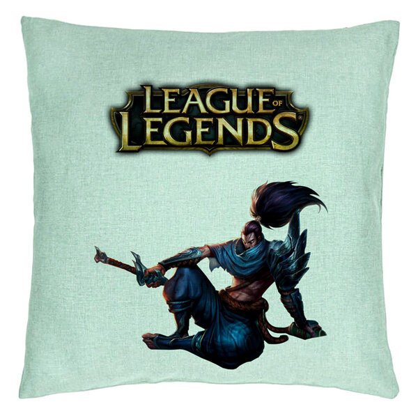 Perna Decorativa cu League of Legends, 40x40 cm, Verde Menta, Husa Detasabila, Burduf 5 Perna Decorativa cu League of Legends