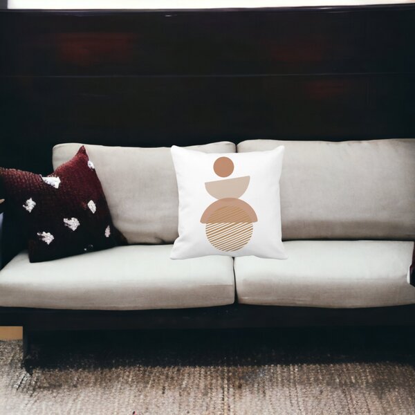 Perna Decorativa cu ModeI Abstract Creativ 1,40x40 cm, Alba, Mata, Husa Detasabila, Burduf 19 Husa Detasabila