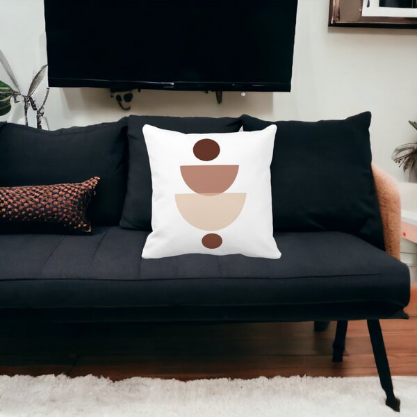 Perna Decorativa cu Model Abstract Creativ 2,40x40 cm, Alba, Mata, Husa Detasabila, Burduf 14 40x40 cm