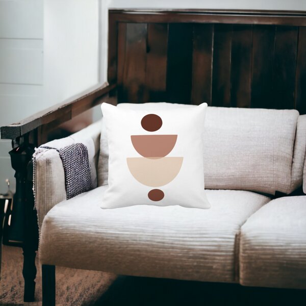 Perna Decorativa cu Model Abstract Creativ 2,40x40 cm, Alba, Mata, Husa Detasabila, Burduf 18 Burduf