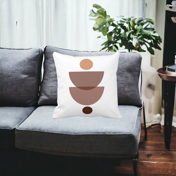 Perna Decorativa cu Model Abstract Creativ 3,40x40 cm, Alba, Mata, Husa Detasabila, Burduf 14 40x40 cm