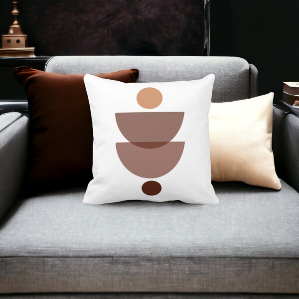 Perna Decorativa cu Model Abstract Creativ 3,40x40 cm, Alba, Mata, Husa Detasabila, Burduf 15 Alba