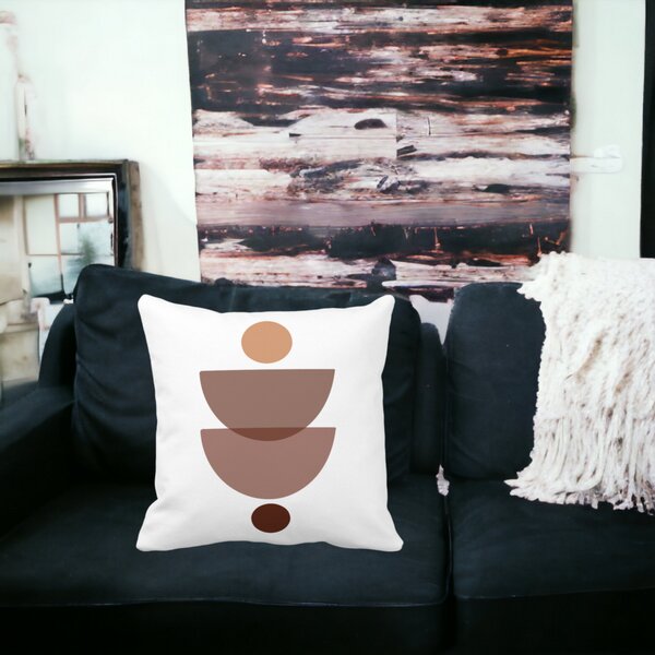Perna Decorativa cu Model Abstract Creativ 3,40x40 cm, Alba, Mata, Husa Detasabila, Burduf 16 Mata