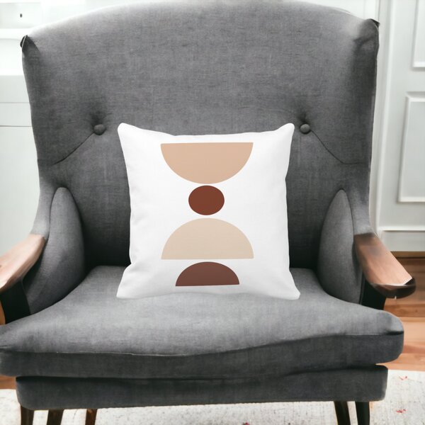 Perna Decorativa cu Model Abstract Creativ 4,40x40 cm, Alba, Mata, Husa Detasabila, Burduf 6 40x40 cm