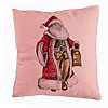 Perna Decorativa cu Mos Craciun 1, 40x40 cm, Roz, Husa Detasabila, Burduf 7 Perna Decorativa cu Mos Craciun 1