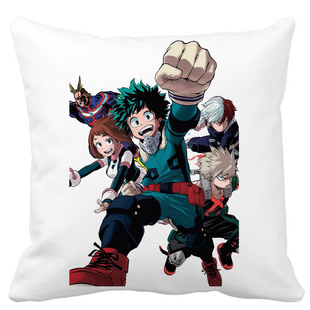 Perna Decorativa cu My Hero Academia Characters 2, 40x40 cm, Alba, Mata, Husa Detasabila, Burduf 3 Perna Decorativa cu My Hero Academia Characters 2