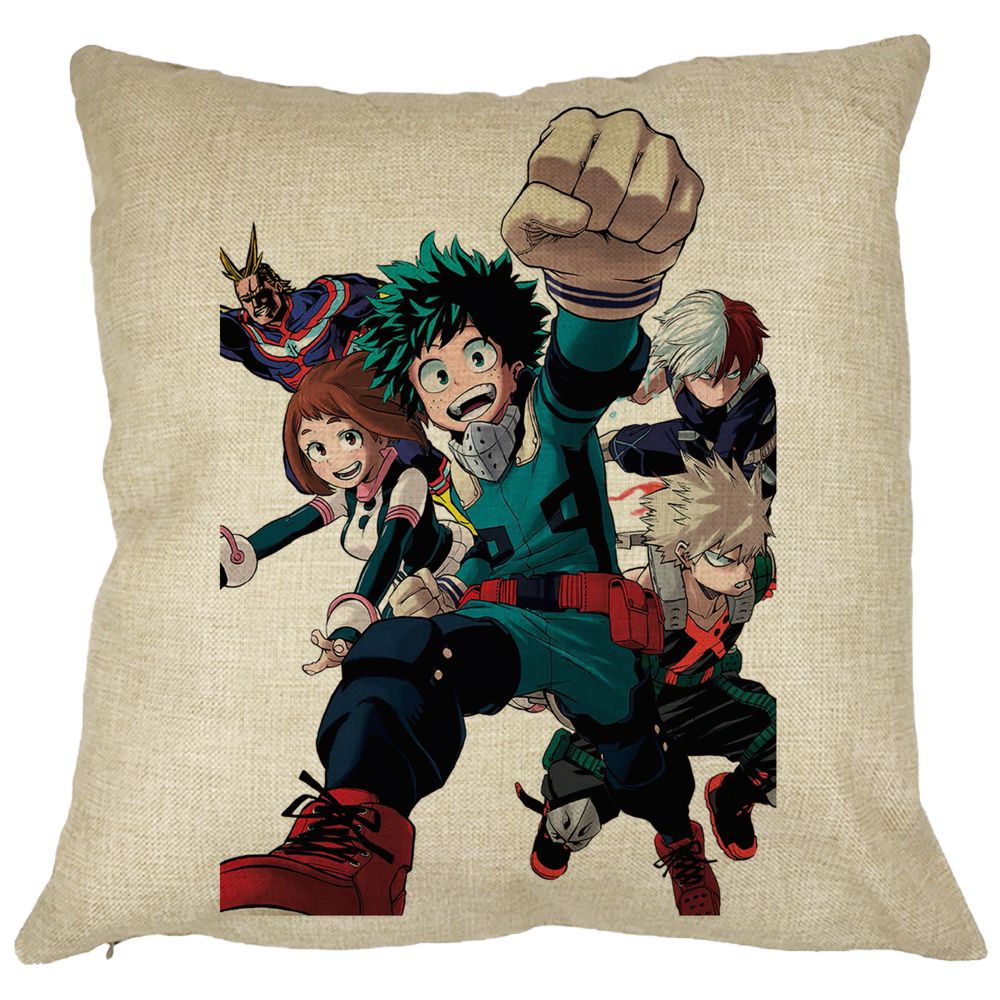 Perna Decorativa cu My Hero Academia Characters 2, 40x40 cm, Husa Detasabila, Burduf 11 Perna Decorativa cu My Hero Academia Characters 2