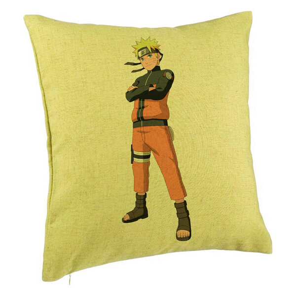 Perna Decorativa cu Naruto, 40x40 cm, Verde, Husa Detasabila, Burduf 5 Perna Decorativa cu Naruto