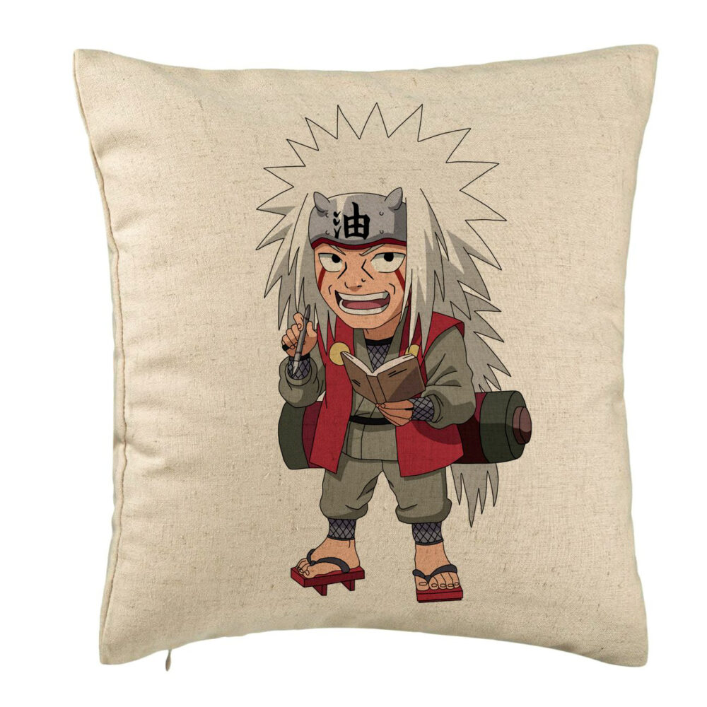 Perna Decorativa cu Naruto Jiraiya, 40x40 cm, Bej, Husa Detasabila, Burduf 5 Perna Decorativa cu Naruto Jiraiya