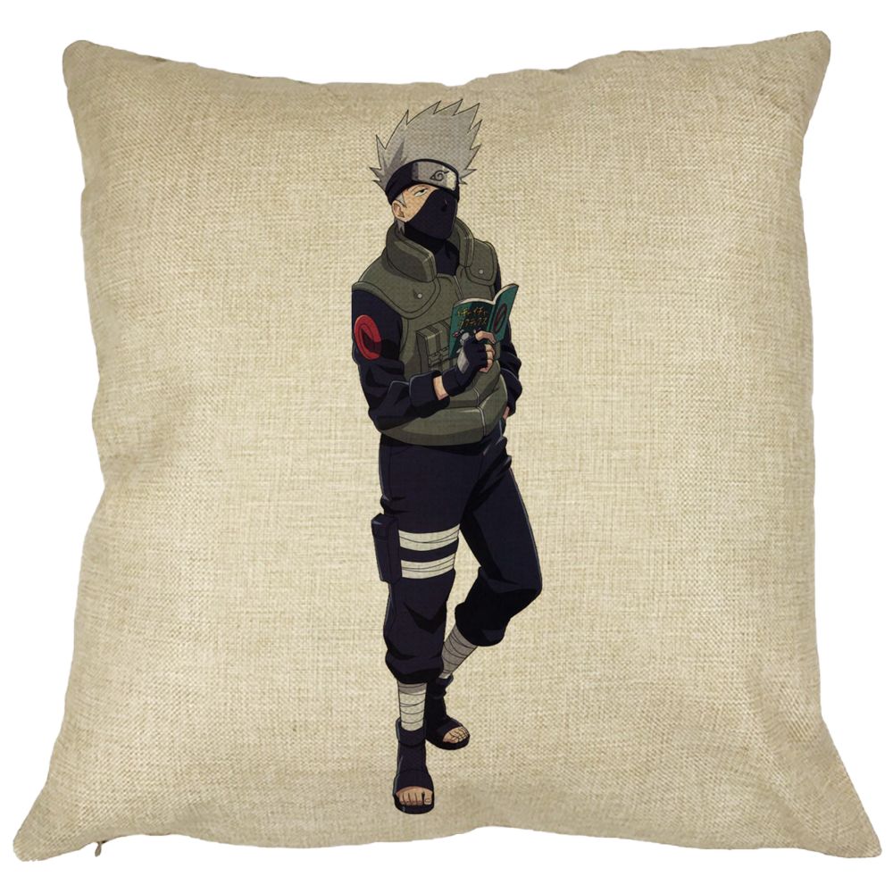 Perna Decorativa cu Naruto Kakashi, 40x40 cm, Husa Detasabila, Burduf 11 Perna Decorativa cu Naruto Kakashi
