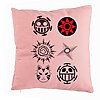 Perna Decorativa cu Naruto symbols, 40x40 cm, Roz, Husa Detasabila, Burduf 7 Perna Decorativa cu Naruto symbols