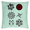 Perna Decorativa cu Naruto symbols, 40x40 cm, Verde Menta, Husa Detasabila, Burduf 7 Perna Decorativa cu Naruto symbols