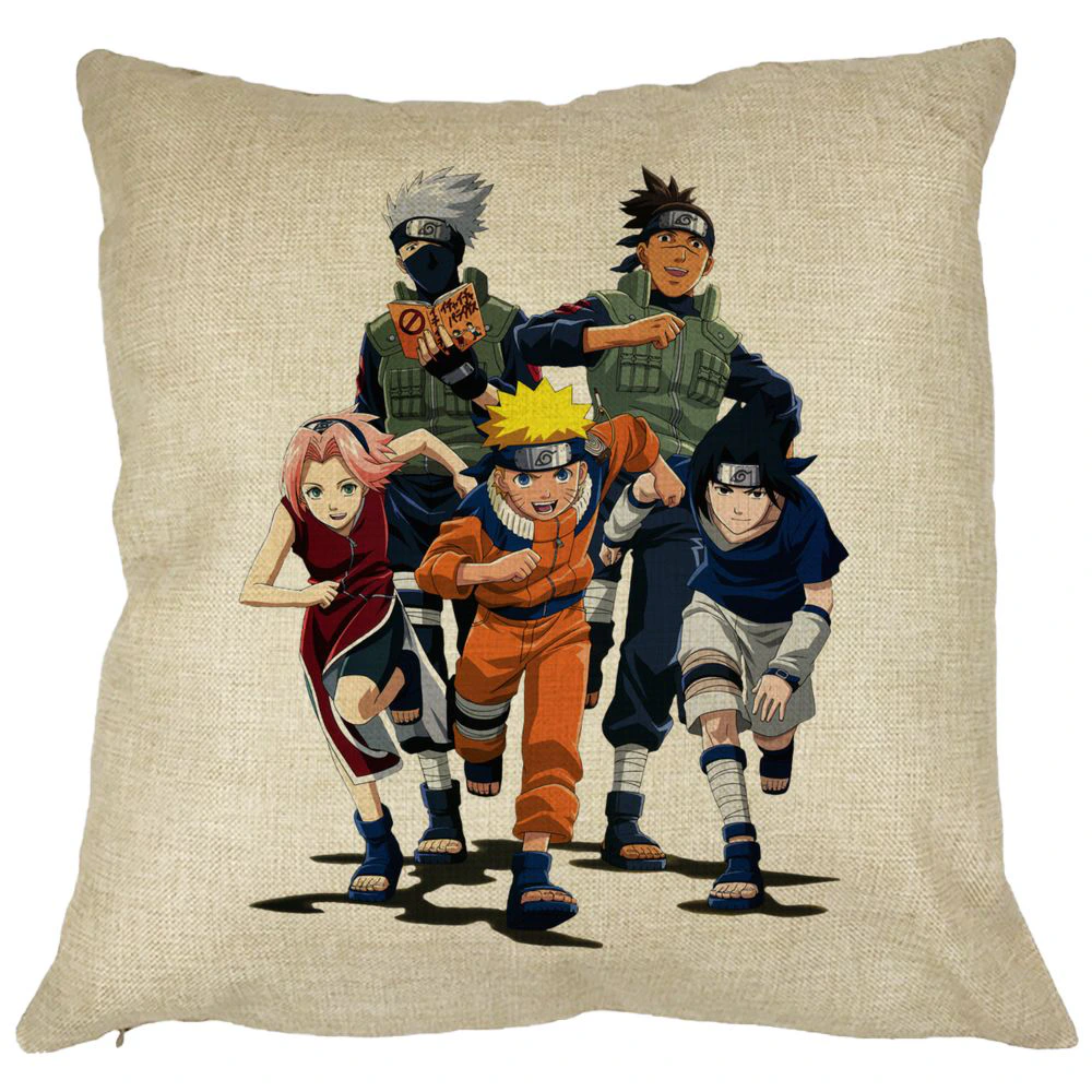 Perna Decorativa cu Naruto team, 40x40 cm, Husa Detasabila, Burduf 11 Perna Decorativa cu Naruto team