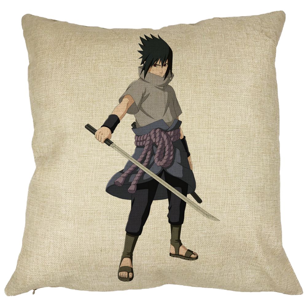 Perna Decorativa cu Nsruto Sasuke, 40x40 cm, Husa Detasabila, Burduf 11 Perna Decorativa cu Nsruto Sasuke