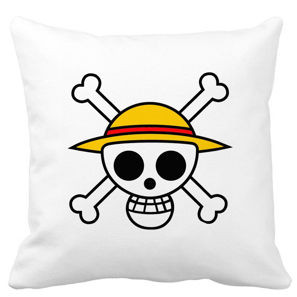 Perna Decorativa cu One Piece, 40x40 cm, Alba, Mata, Husa Detasabila, Burduf 3 Perna Decorativa cu One Piece