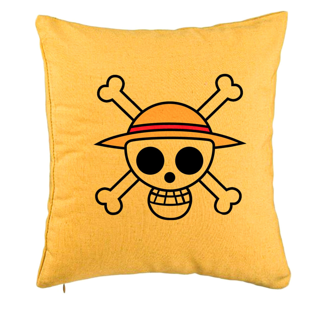 Perna Decorativa cu One Piece, 40x40 cm, Galben, Husa Detasabila, Burduf 5 Perna Decorativa cu One Piece