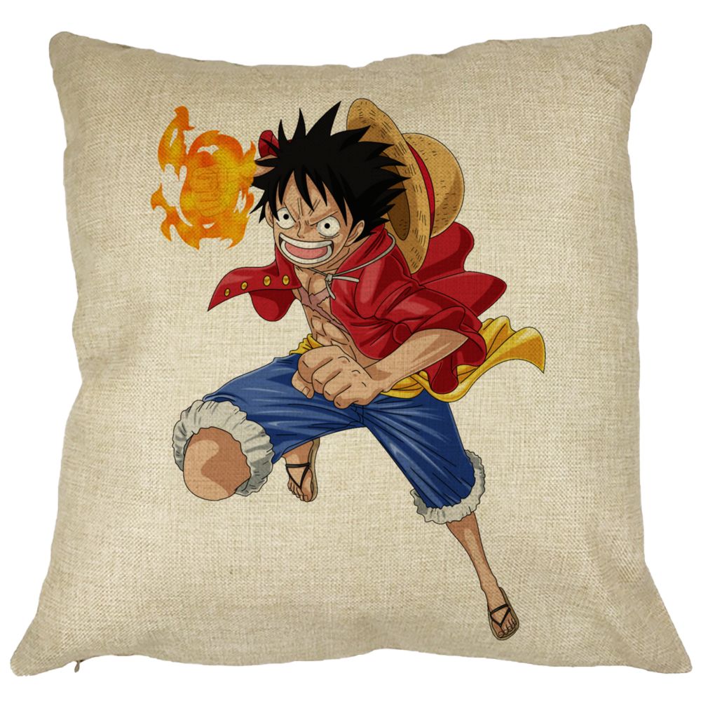 Perna Decorativa cu One Piece Luffy, 40x40 cm, Husa Detasabila, Burduf 11 Perna Decorativa cu One Piece Luffy
