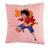 Perna Decorativa cu One Piece Luffy, 40x40 cm, Roz, Husa Detasabila, Burduf 7 Perna Decorativa cu One Piece Luffy