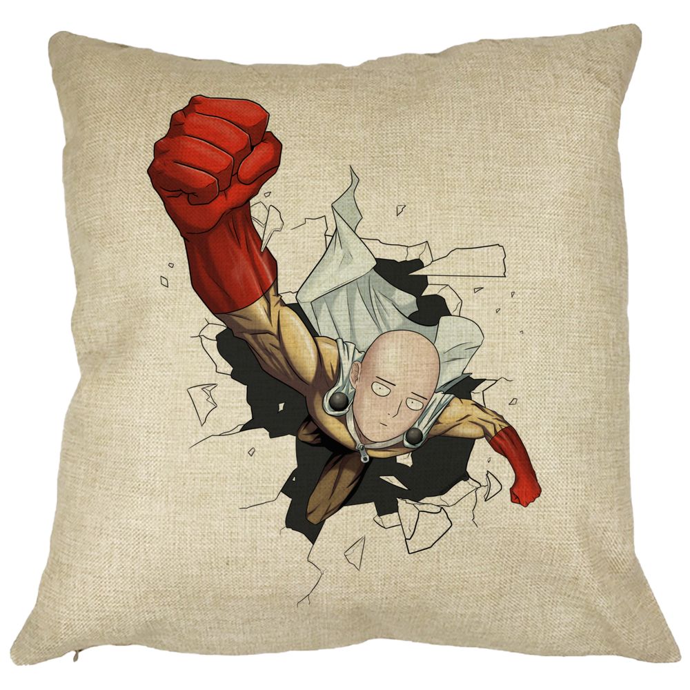 Perna Decorativa cu One Punch man, 40x40 cm, Husa Detasabila, Burduf 11 Perna Decorativa cu One Punch man